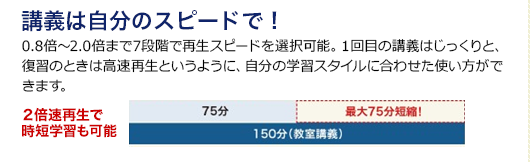 講義は自分のスピードで!